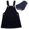 Dotty Dungarees | Corduroy Dress | Navy