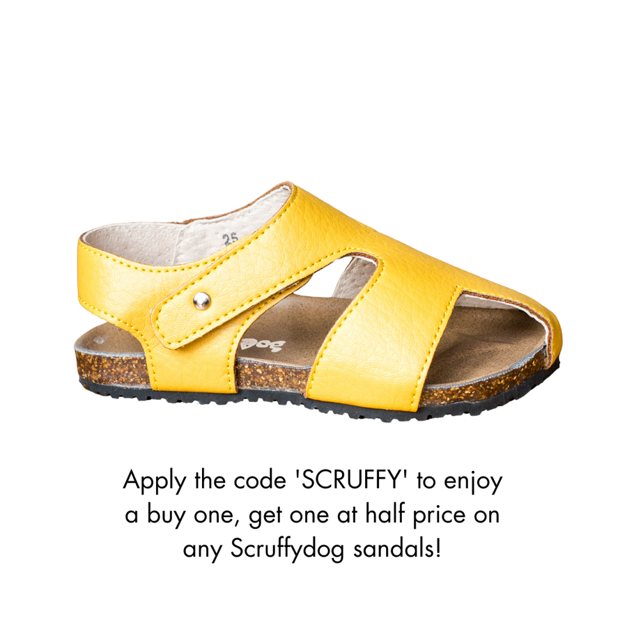 ScruffyDog Kids Sandals | Buddy | Mustard Yellow