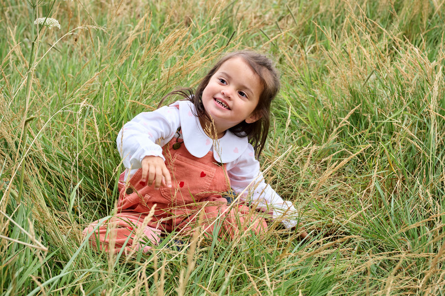 Dotty Dungarees | Heart Print Corduroy Dungarees