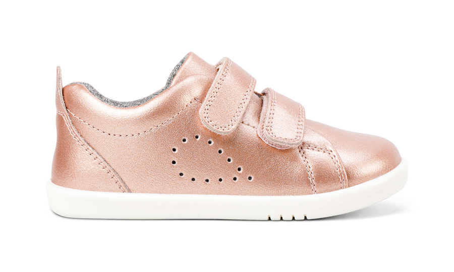 Bobux Grass Court Shoes | I-Walk Velcro | Rose Gold