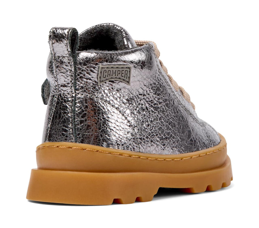 Camper Kids Boots | Lace Up Brutus | Silver