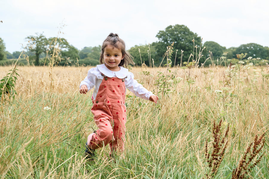 Dotty Dungarees | Heart Print Corduroy Dungarees