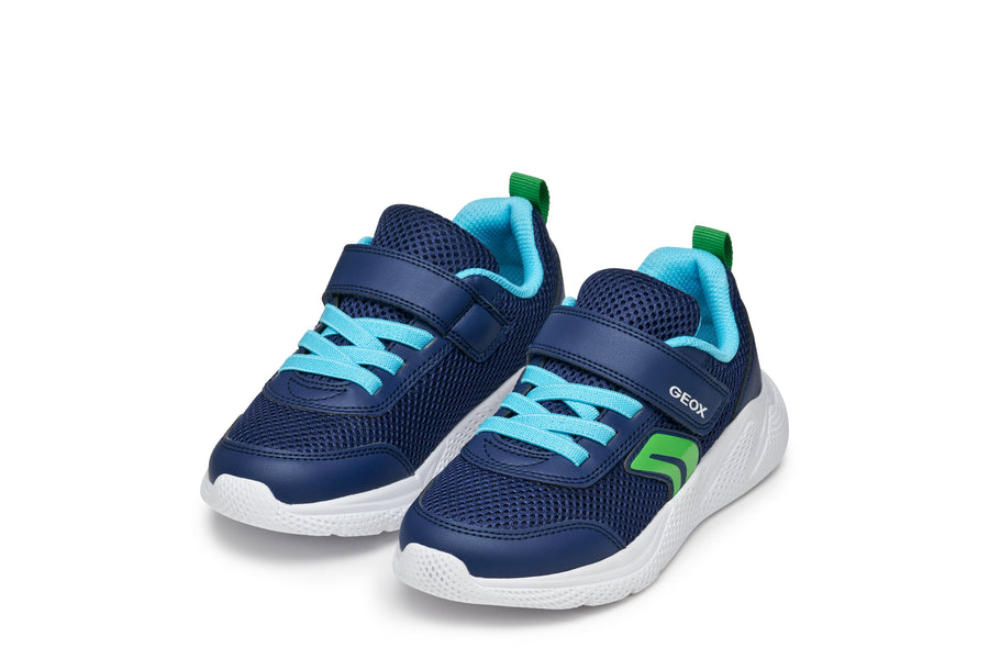 Geox Kids Trainers | Sprintye | Navy & Light Green