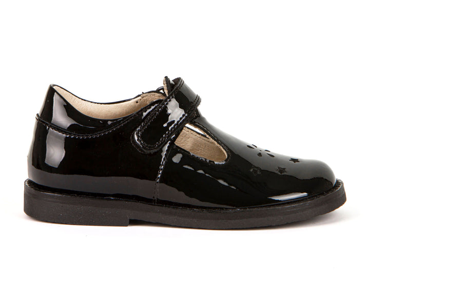 Froddo Evia T-Bar | School Shoes | Black Patent