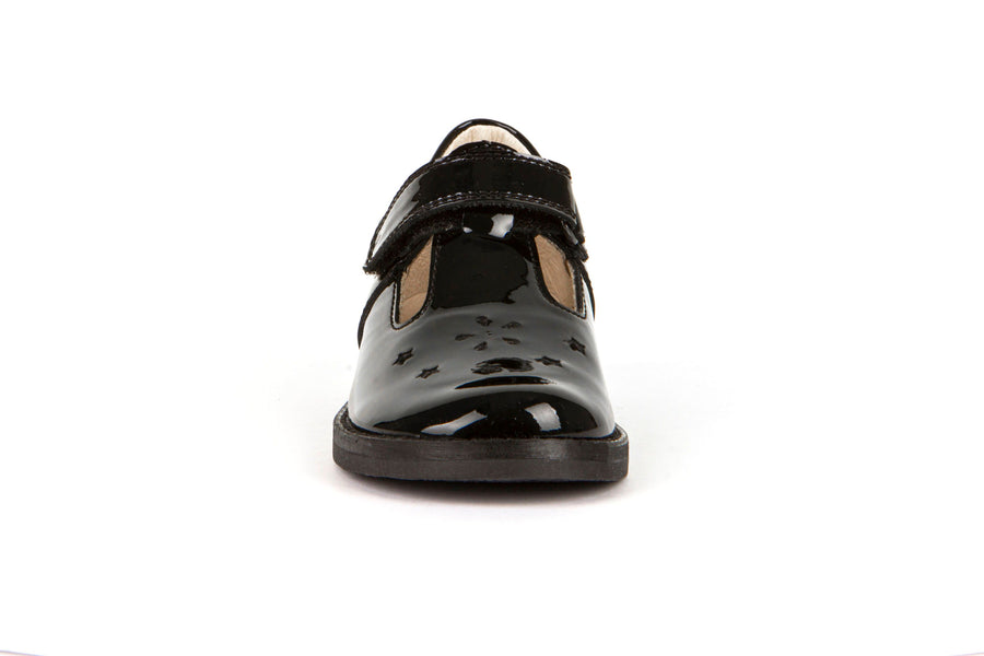 Froddo Evia T-Bar | School Shoes | Black Patent