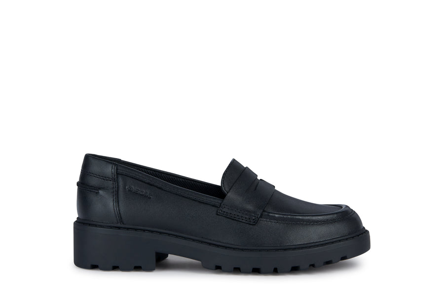 Geox School Shoes | Casey Loafer | Black Leather