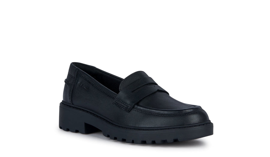 Geox School Shoes | Casey Loafer | Black Leather