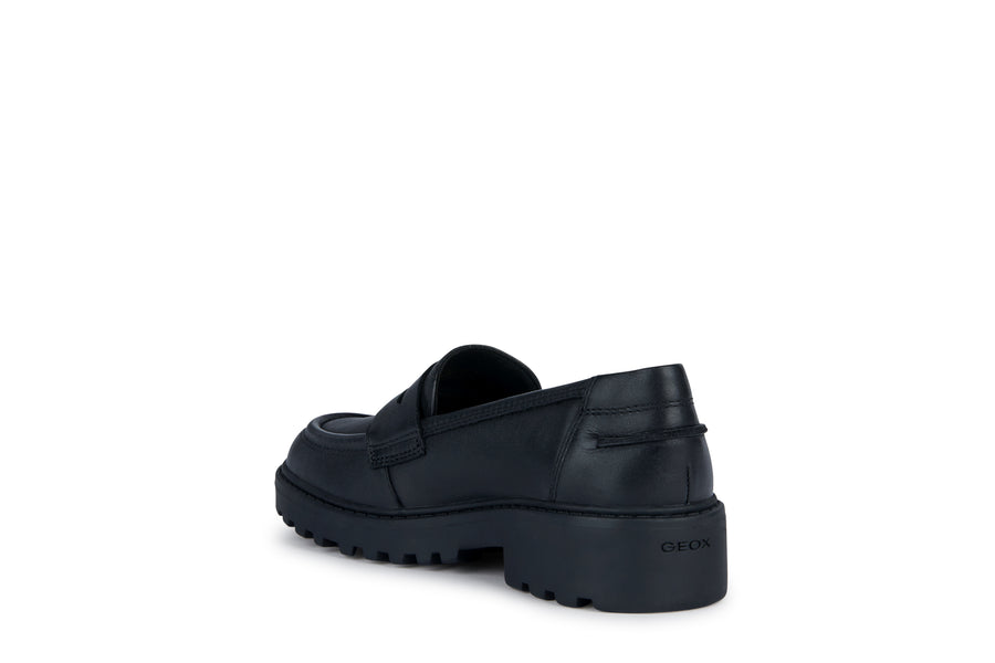 Geox School Shoes | Casey Loafer | Black Leather