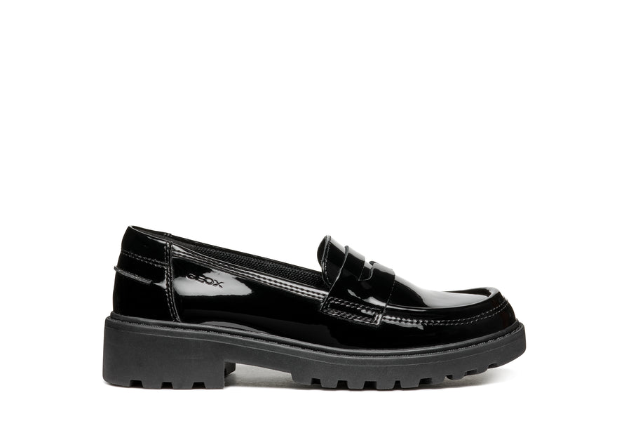 Geox School Shoes | Casey Loafer | Black Patent Leather