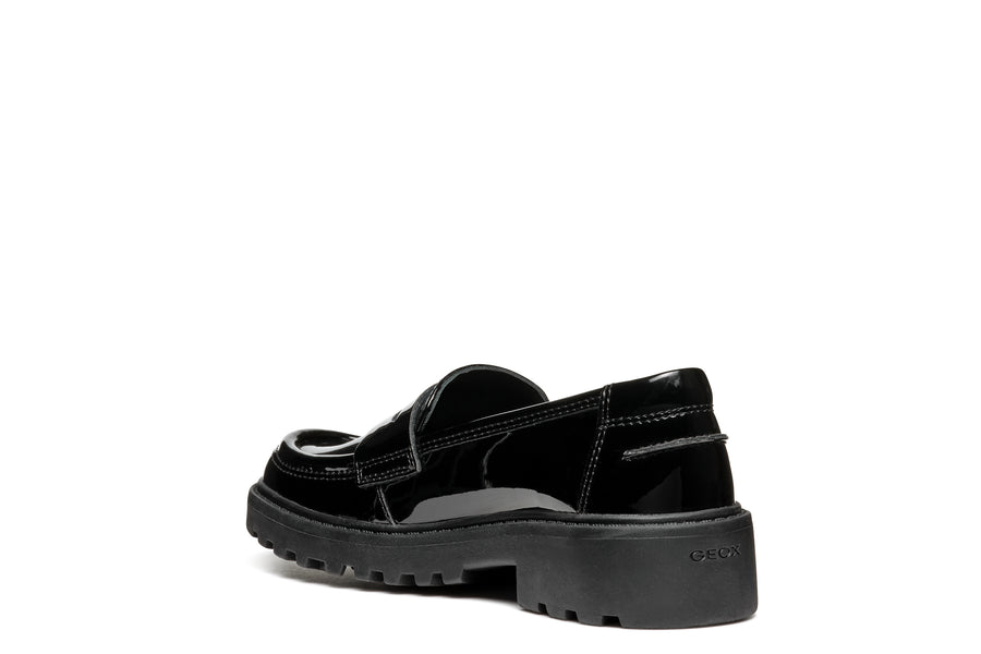 Geox School Shoes | Casey Loafer | Black Patent Leather