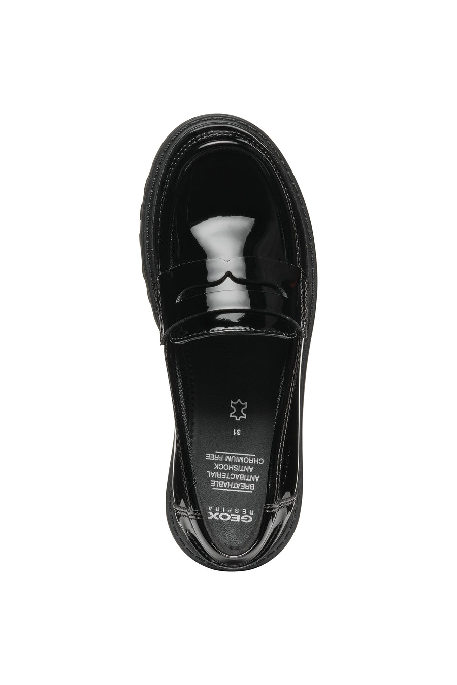 Geox School Shoes | Casey Loafer | Black Patent Leather