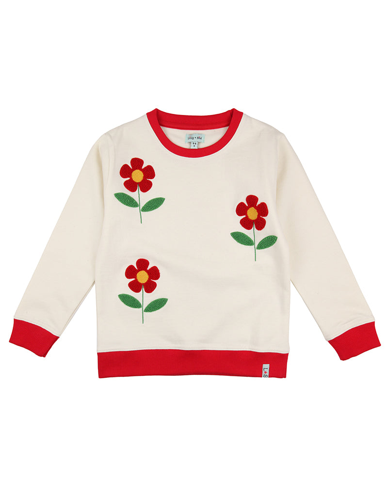 Lilly and Sid Sweatshirt | Flower Embroidered 