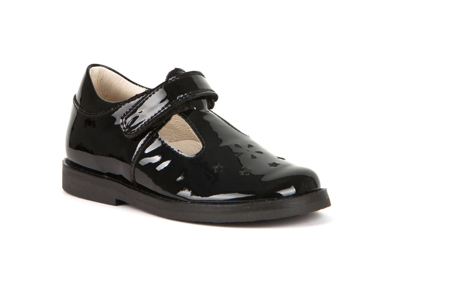 Froddo Evia T-Bar | School Shoes | Black Patent