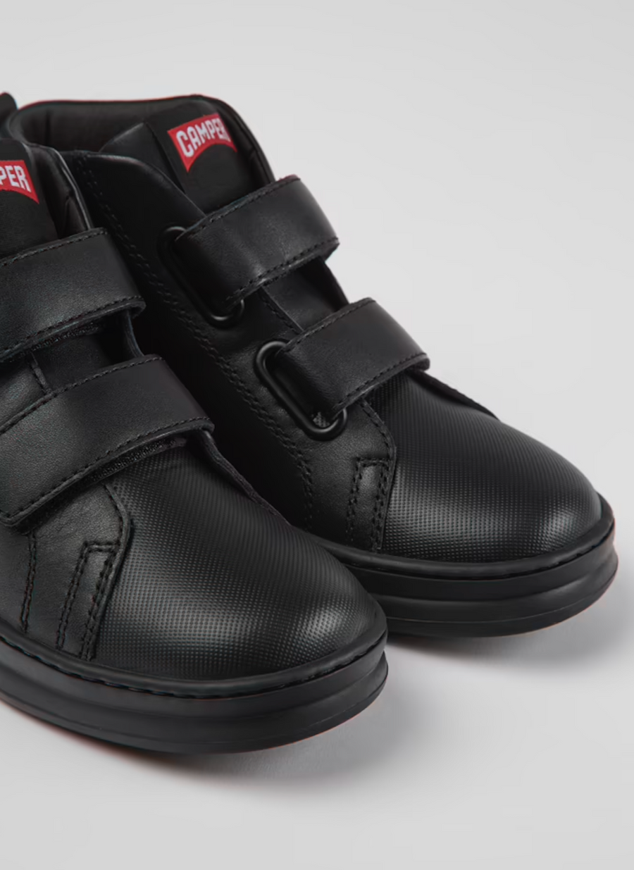 Camper School Shoes | Velcro Runner Boot | Black