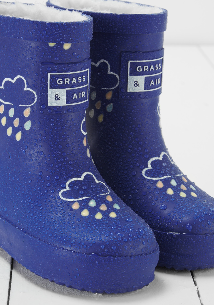 Grass & Air Teddy Wellies | Colour Changing | Ink Blue