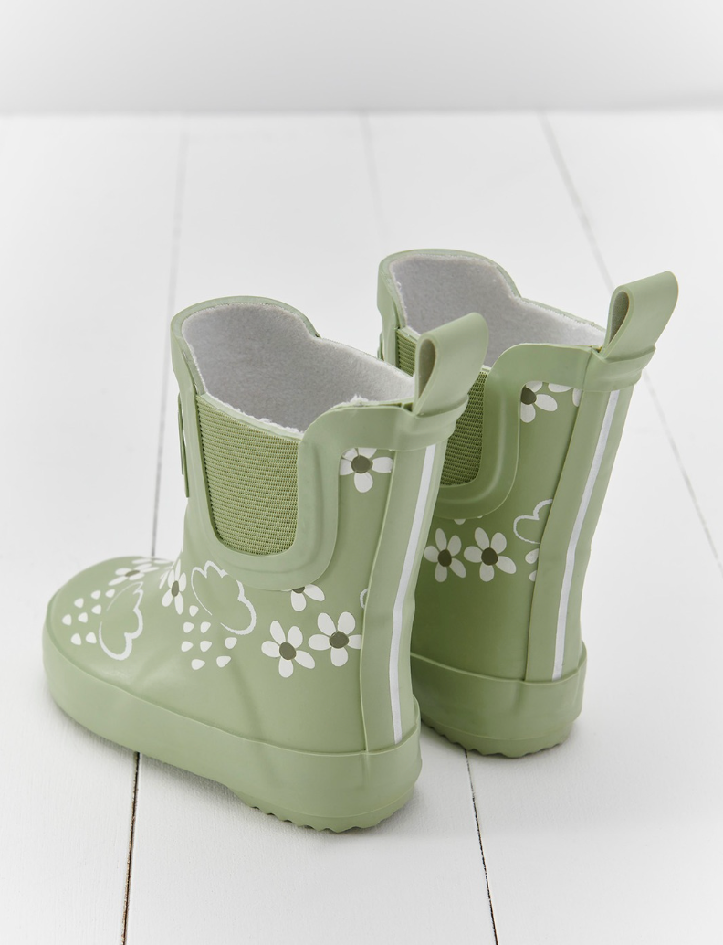 Grass & Air Floral Short Wellies | Colour Changing | Green