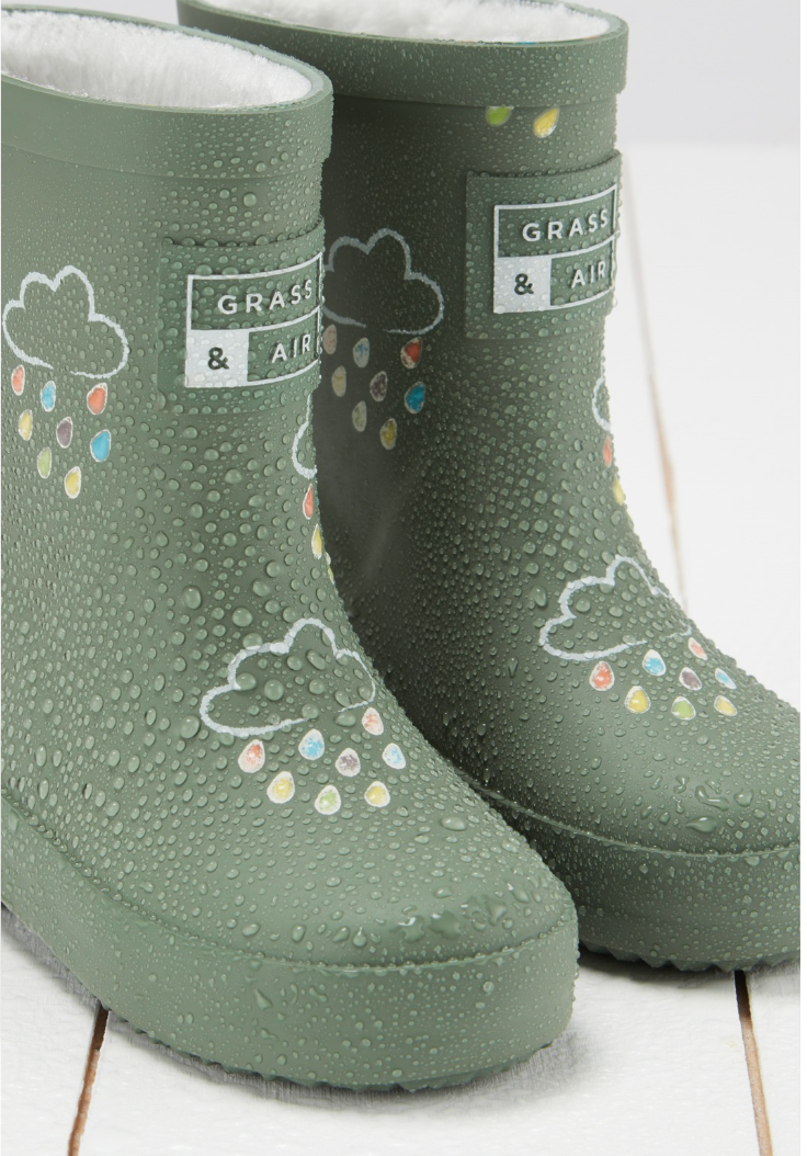 Grass & Air Teddy Wellies | Colour Changing | Khaki