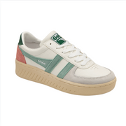 Gola Classic Womens Trainers Grandslam | Leather | Trident White, Pink & Green