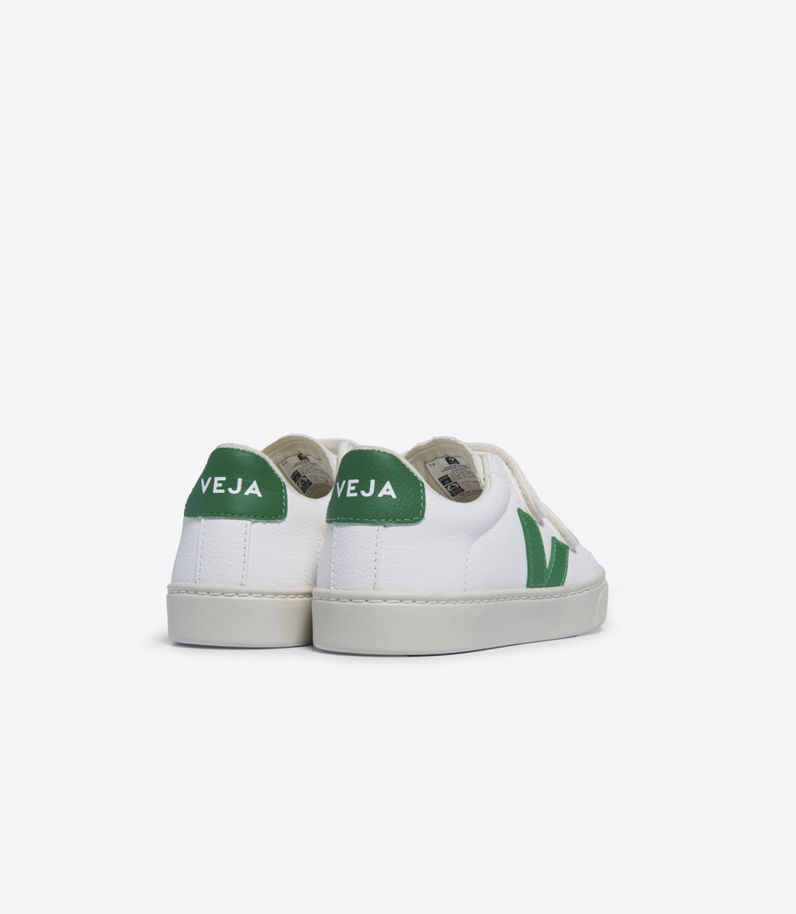 Veja Kids Trainers Esplar Velcro Leather | White Emeraude