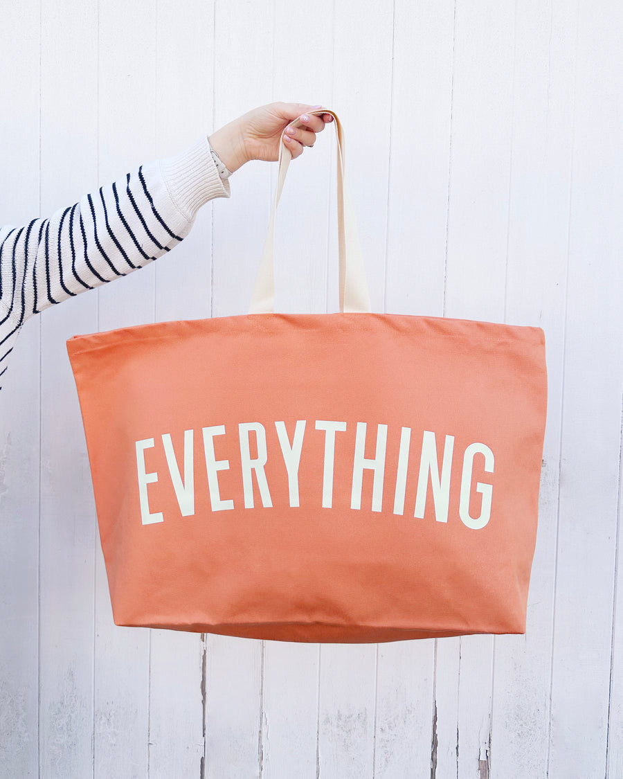 Alphabet Bags | Everything Oversized Canvas Tote Bags | Peach