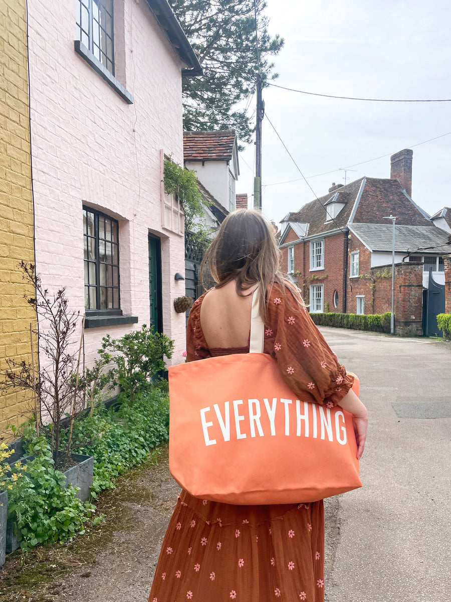 Alphabet Bags | Everything Oversized Canvas Tote Bags | Peach