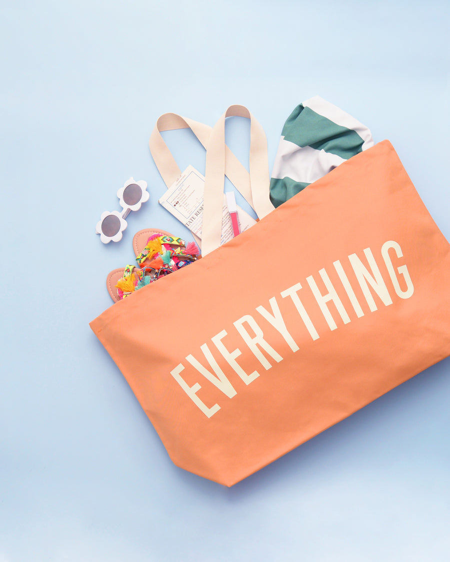 Alphabet Bags | Everything Oversized Canvas Tote Bags | Peach